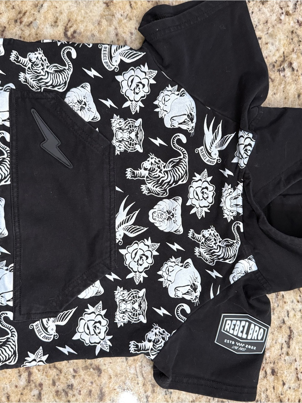 Kids Black Graphic Hoodie Sweatshirt